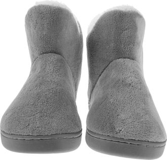 PartyKindom High-top Warm Fleece Slippers for Women, Thick Padded Full-wrap Indoor House Shoes, Non-slip Cozy Winter Booties in Grey, Size 38-39 (fits Uk 5-6)
