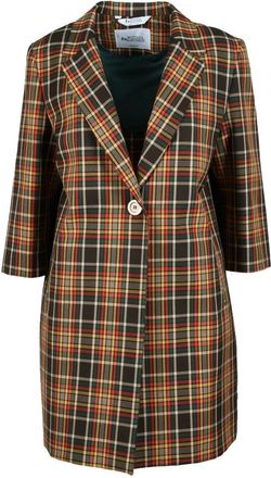 Bottega Martinese Plaid Patterned Short Cotton Coat