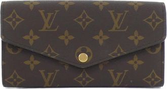 Louis Vuitton Marron Coated Canvas Long Wallet (Bi-Fold) (Pre-Owned)