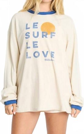 Billabong Le Love Surf Ringer Tee In White Cap