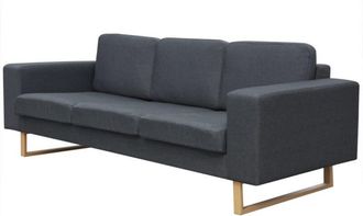 vidaXL Vidaxl - Sofá 3 plazas de tela gris oscuro