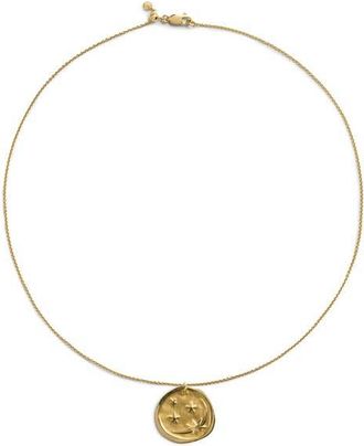 Monica Vinader Cosmic Ancient Coin Pendant Necklace in 18K Gold Vermeil at Nordstrom