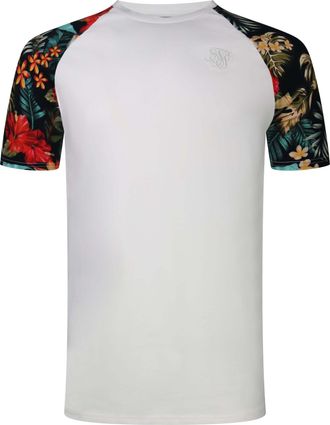 Siksilk T-Shirt SIKSILK Siksilk T-Shirt Raglan, Herren, Gr. XXL, wei&szlig;, Obermaterial: 95% Baumwolle CO. 5% Elasthan EL., Shirts T-Shirt