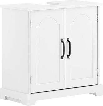 SoBuy Sobuy Mueble Debajo Del Lavabo Ba&ntilde;o 60 Cm, Peque&ntilde;o Armario De Almacenamiento Debajo Del Fregadero Con Estantes Ajustables, Muebles Debajo De La Vasca 