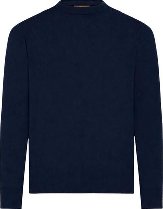 Cruna Slim-fit Crewneck Sweater Camargue - Heren - Cashmere truien - Blauw - 3XL - Kasjmier - Truien & Vesten