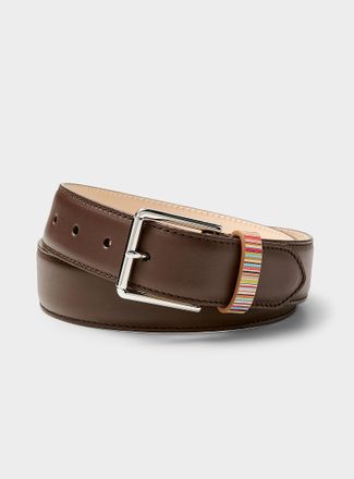 Paul Smith Mens Colourful stripe accent leather belt