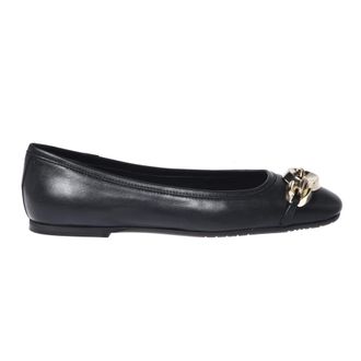 Baldinini Schoenen, Dames, Zwart, 37 1/2 EU, Black Nappa leather ballerina flats