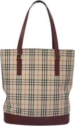Burberry Pre-owned Tote Bags, female, Beige, Size: ONE SIZE Pre-owned Nova check tote