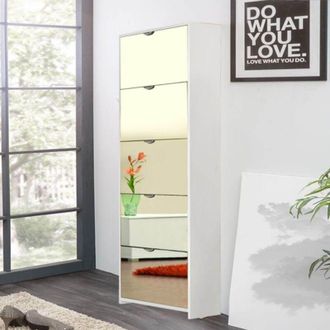 Les Tendances Les Tendances - Scarpiera specchio Koblenz 5 ante ribalta colore bianco