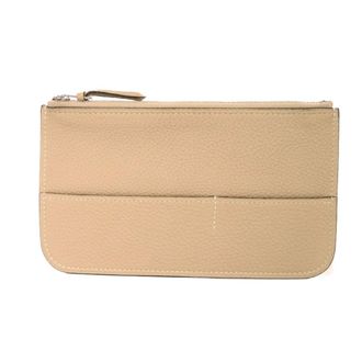 Herm&egrave;s Beige Taurillon Clemence Leather Coin Purse/Coin Case (Pre-Owned)