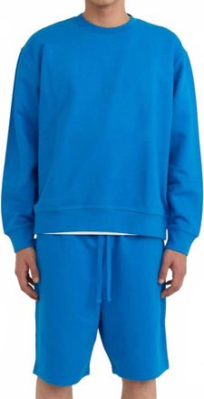 Organic Basics Boxy Fit Crew Sweatshirt In Azure