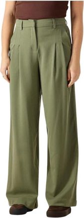 Moss Copenhagen Henrika HW Pants - Dames - Wijde Broeken - Groen - XL - Polyester - Broeken
