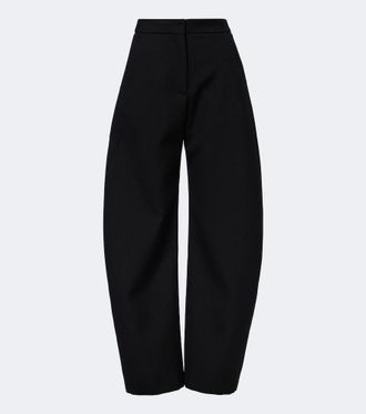 Alaia Ala&iuml;a Wool barrel-leg pants