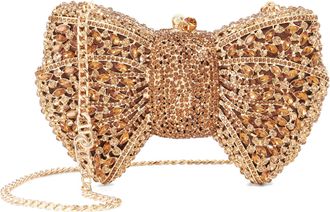 Dune London Womens Accessories Enchant - Embellished Bow Clutch Bag - Bronze - One Size
