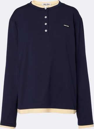 Miu Miu Camiseta con botones de jersey de algod&oacute;n a capas