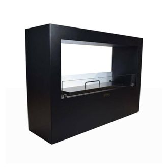 Dmora Dmora - Chimenea De Bioetanol Dspedalier, Chimenea Ecol&oacute;gica, Hogar Sin Humo, Calefactor De Etanol, Made In Italy, 30x100 H70 Cm, Negro