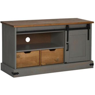 vidaXL Vidaxl - Mueble De Tv Halden Con Puerta Corredera Gris 110x40x60 Cm