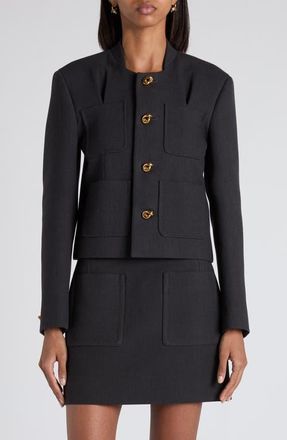 Bottega Veneta Boxy Tailored Jacket in 1370 Anthracite at Nordstrom, Size 4 Us