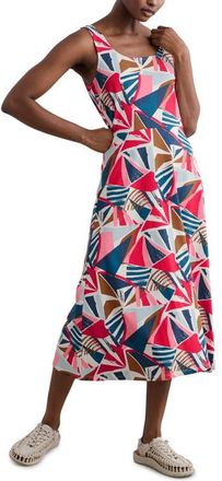 Seasalt Cornwall Sun Gleam Sleeveless Stretch Organic Cotton Jersey Midi Dress in Spinnaker Sails Chalk at Nordstrom, Size 14 Us