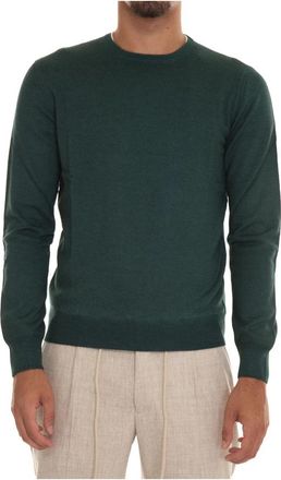 Gran Sasso Steen Gewassen Wol Slim Fit Pullover - Heren - Ronde hals truien - Groen - 5XL - Wol - Truien & Vesten