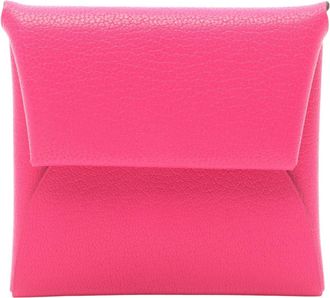 Herm&egrave;s Pink Rose Shocking Chevre Leather Leather Coin Purse/Coin Case (Pre-Owned)
