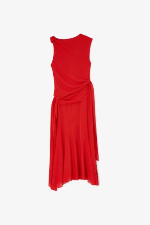 Ganni Long Dress in Marl Mesh - Size 10/12 Goji Berry