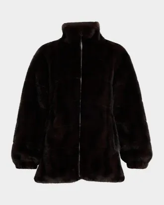 Elie Tahari The Eliana Faux Fur Coat