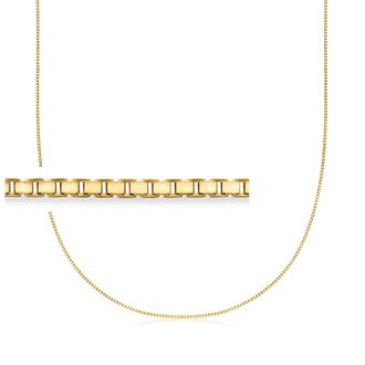 Canaria Canaria 1mm 10kt Yellow Gold Box-Chain Necklace