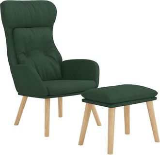 vidaXL Vidaxl - Sill&oacute;n De Relax Con Taburete Tela Verde Oscuro
