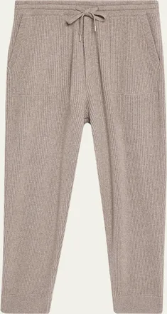 Brunello Cucinelli Mens Cashmere Rib Drawstring Sweatpants