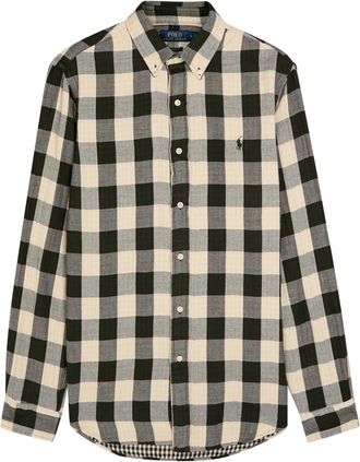 Polo Ralph Lauren Checked Logo-embroidered Flannel Shirt - Black - Xxl