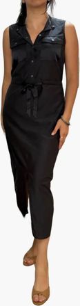 Go Silk Utility Shirt Dress In Washed Black