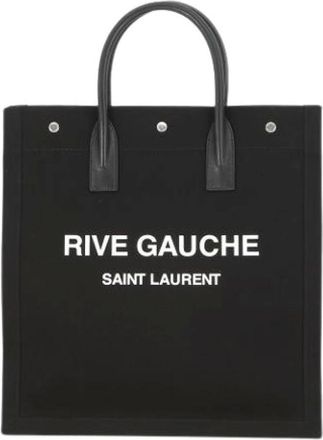 Saint Laurent Pre-owned Tote Bags, female, Black, Size: ONE SIZE Pre-owned Canvas Tote Bag