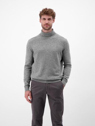 Lerros Rollkragenpullover LERROS Herren Rollkragenpullover - l&auml;ssige Optik, w&auml;rmender, Herren, Gr. XL, platinum grau melange, 88% Wolle, 12% Kaschmir, ohne A