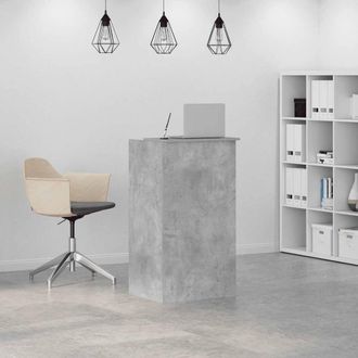 Berkfield Home Reception Desk Concrete Grey 55x50x103.5 cm Engineered Wood