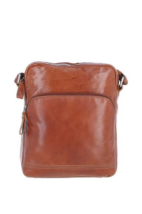Ashwood Leather Mens Bruno Real Vintage Medium Flight Shoulder Bag - Tan - One Size