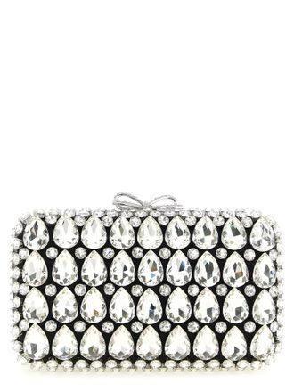 Self Portrait Black Polyester Clutch Womens Bag