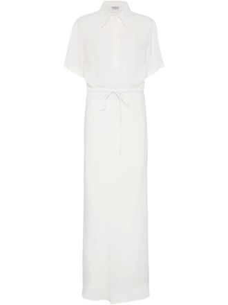 Brunello Cucinelli twill dress - White