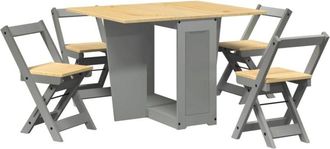 vidaXL Vidaxl - Set comedor plegable mariposa 5 pzas Corona madera pino gris