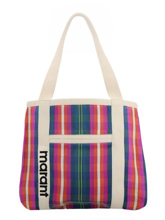 Isabel Marant Large Plaid Pattern Zipper Pockets Tote
