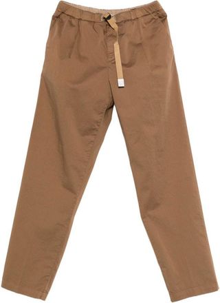White Sand Brown Flat Front Pants