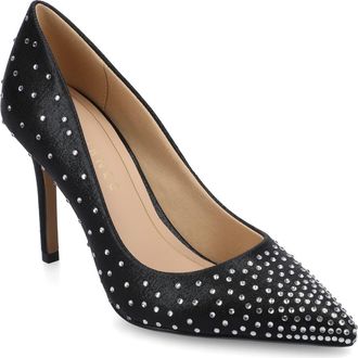 Journee Collection Embellished Pointed Toe Pump in Black at Nordstrom Rack, Size 8.5