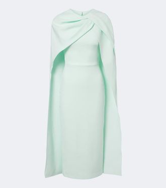 SAFiYAA Oria caped cr&ecirc;pe midi dress