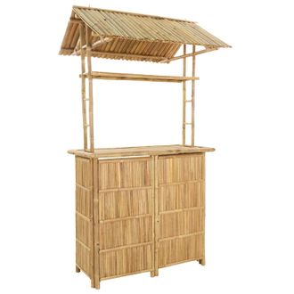 vidaXL Mesa De Bar Exterior Natural 115 X 95 X 214 Cm Bamb&uacute; Vidaxl