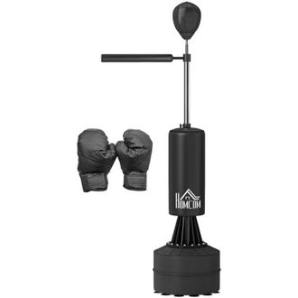 HOMCOM Homcom Saco De Boxeo De Pie, 155-205 Cm, Con Barra Giratoria De 360&deg;, Bola De Velocidad Y Base Rellenable, Para Adultos Y Ni&ntilde;os, Fitness