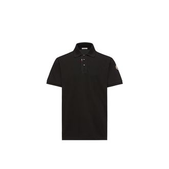 Moncler Moncler Logo Cotton Piquet Polo Shirt, Men, Black, Size: 3xl