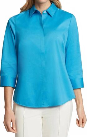 Foxcroft Luna 3/4 Sleeve In True Blue