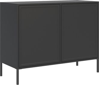 Selsey Selsey Velveto - Aparador De 2 Puertas - Negro, 100 Cm