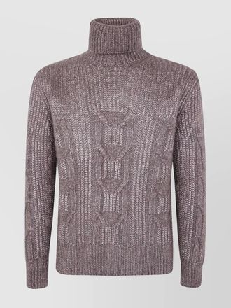 Ermenegildo Zegna cashmere silk ribbed turtleneck jumper