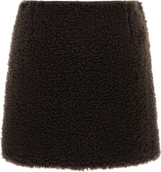 Moncler Chocolate Teddy Fabric Skirt